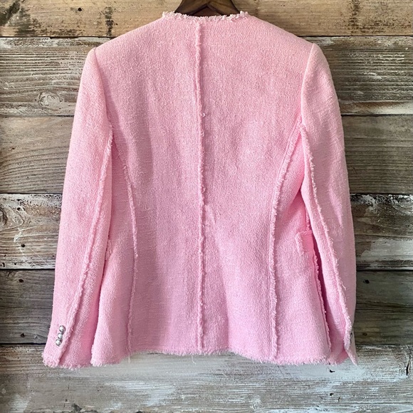 ZARA- Tweed Fringe Crest Button blazer - Picture 4 of 9